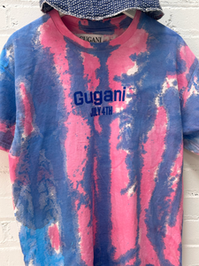 Gugani Tie Dye Red White and Blue Tee